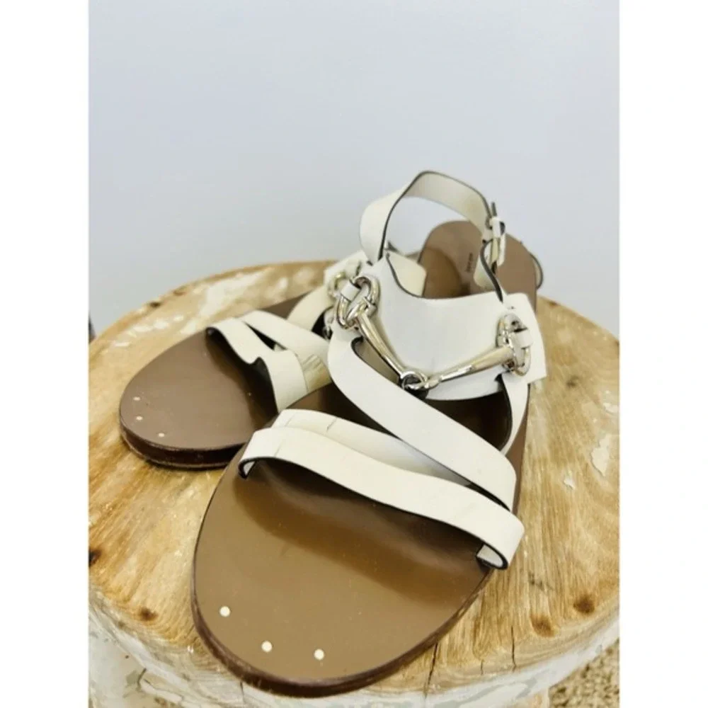 Gucci Women's Liquid Gold‎ Leather Thong Slingback SANDALS size 39.5